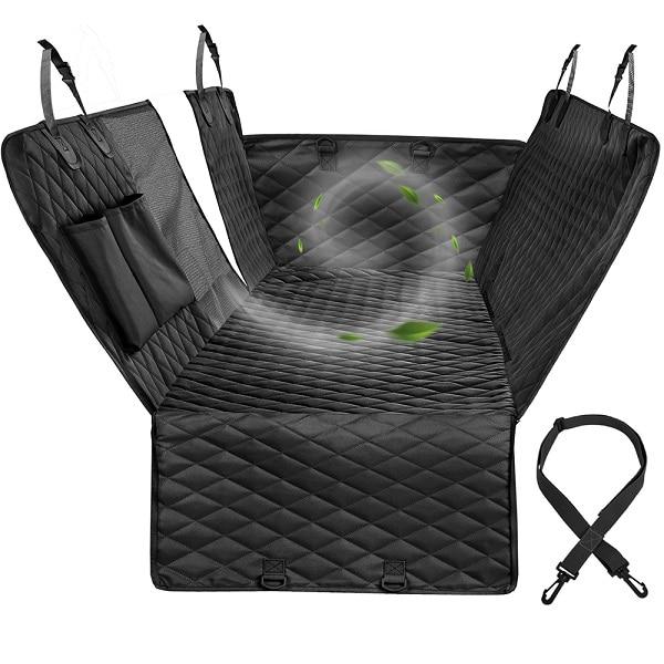 Dog Car Seat Cover for Pets – Eco-Friendly Design with Safety Clips & Mesh Center