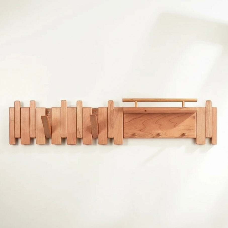 Solid Wood Coat Rack – Wall-Mounted Hook for Piano