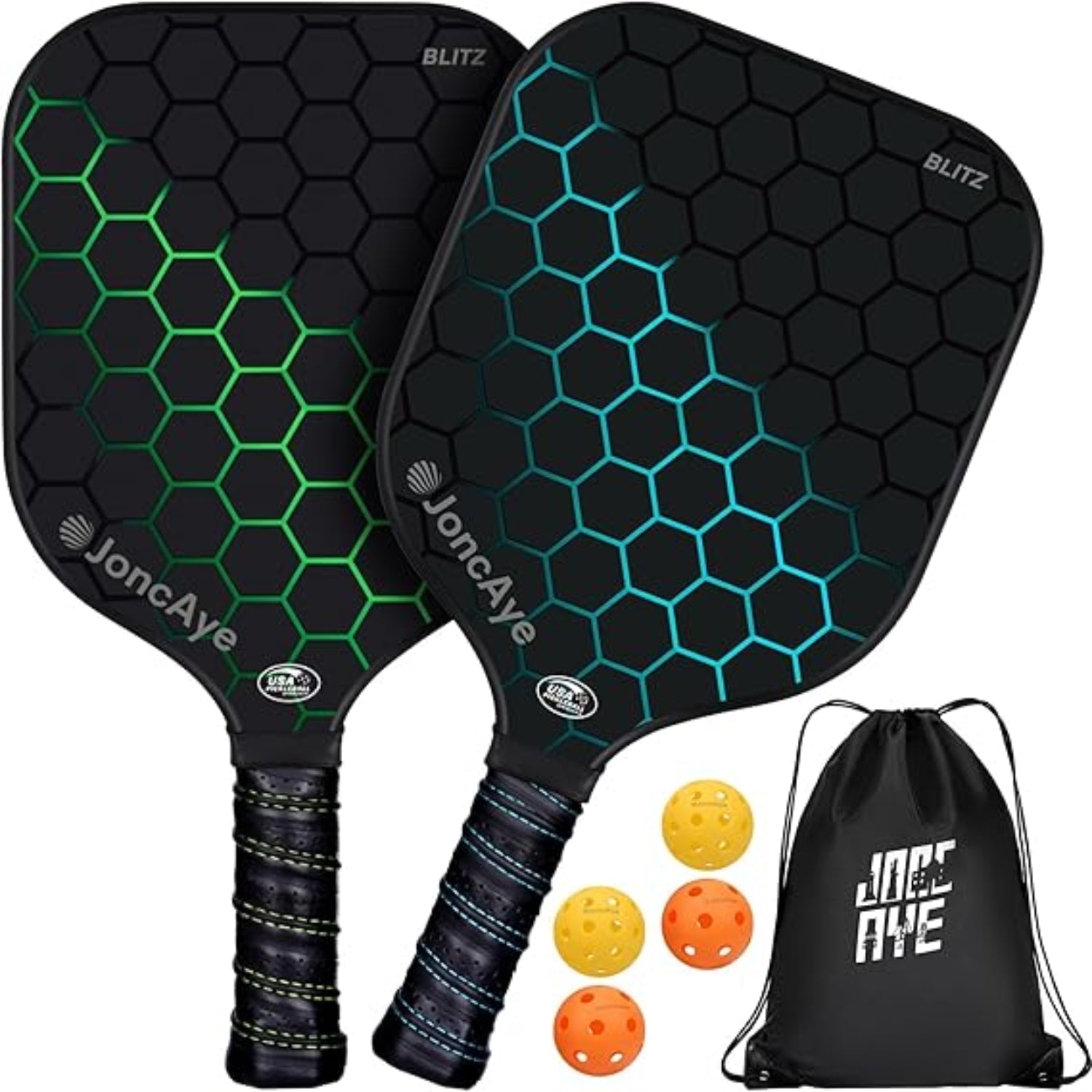Complete Pickleball Set with Lightweight Paddles and Accessories