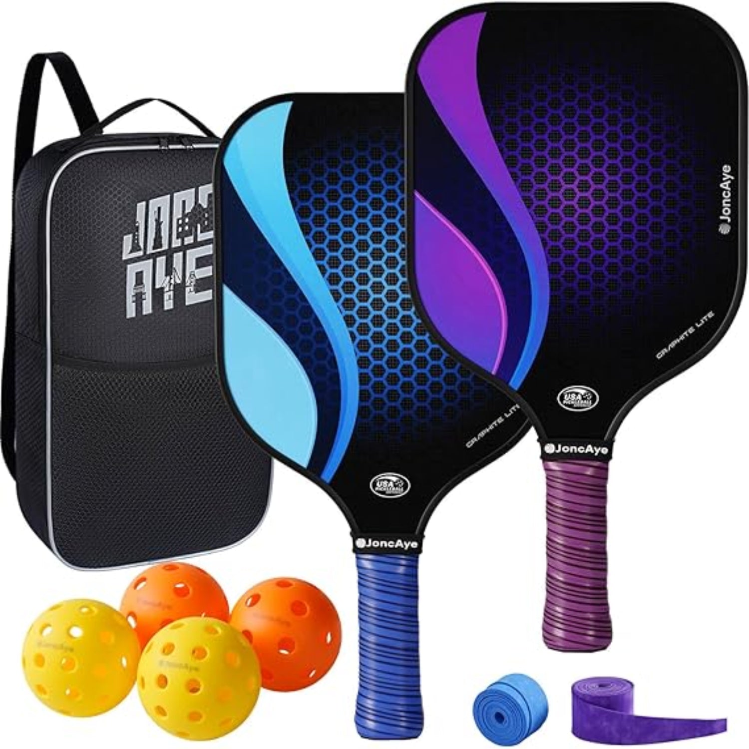 Complete Pickleball Set with Lightweight Paddles and Accessories