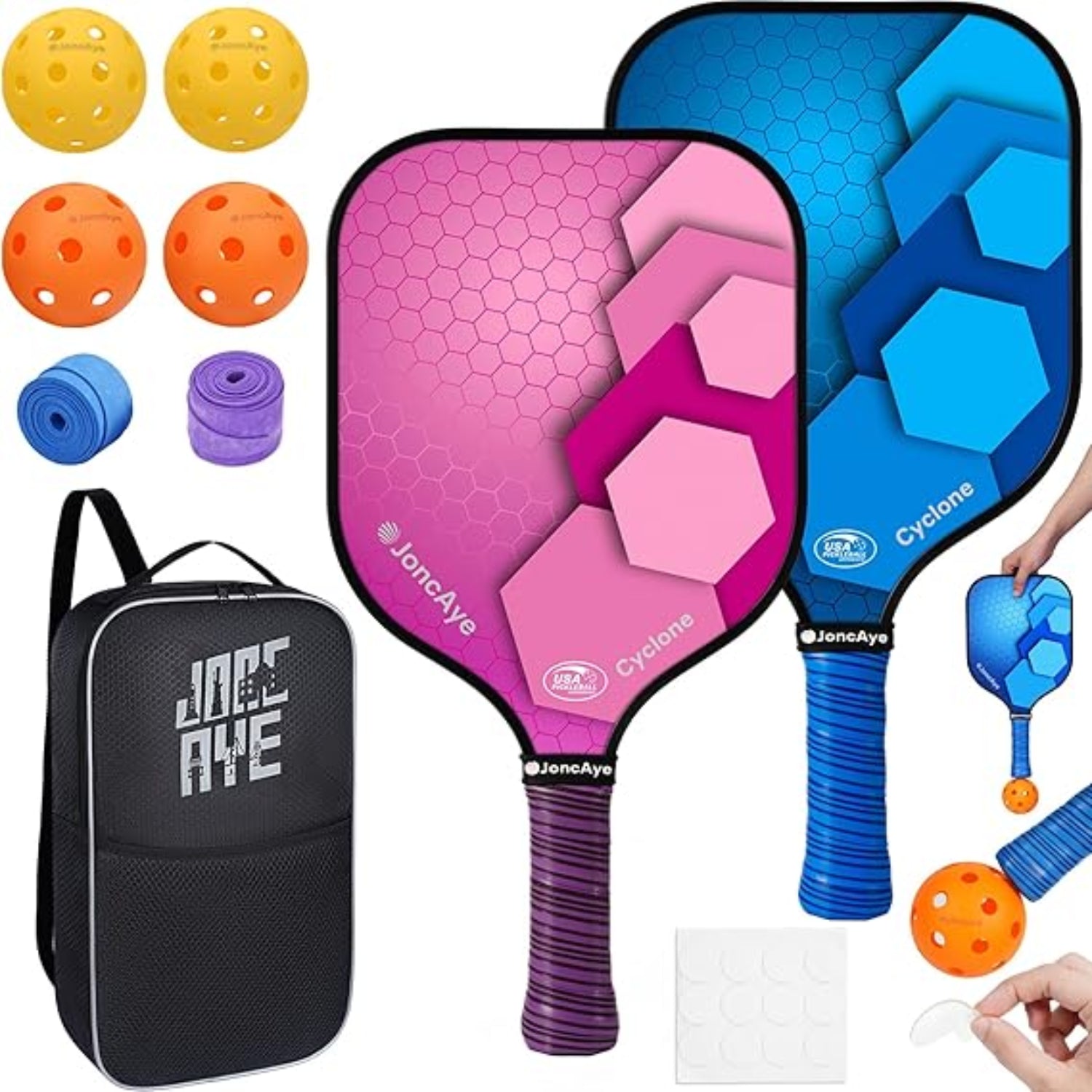 Complete Pickleball Set with Lightweight Paddles and Accessories