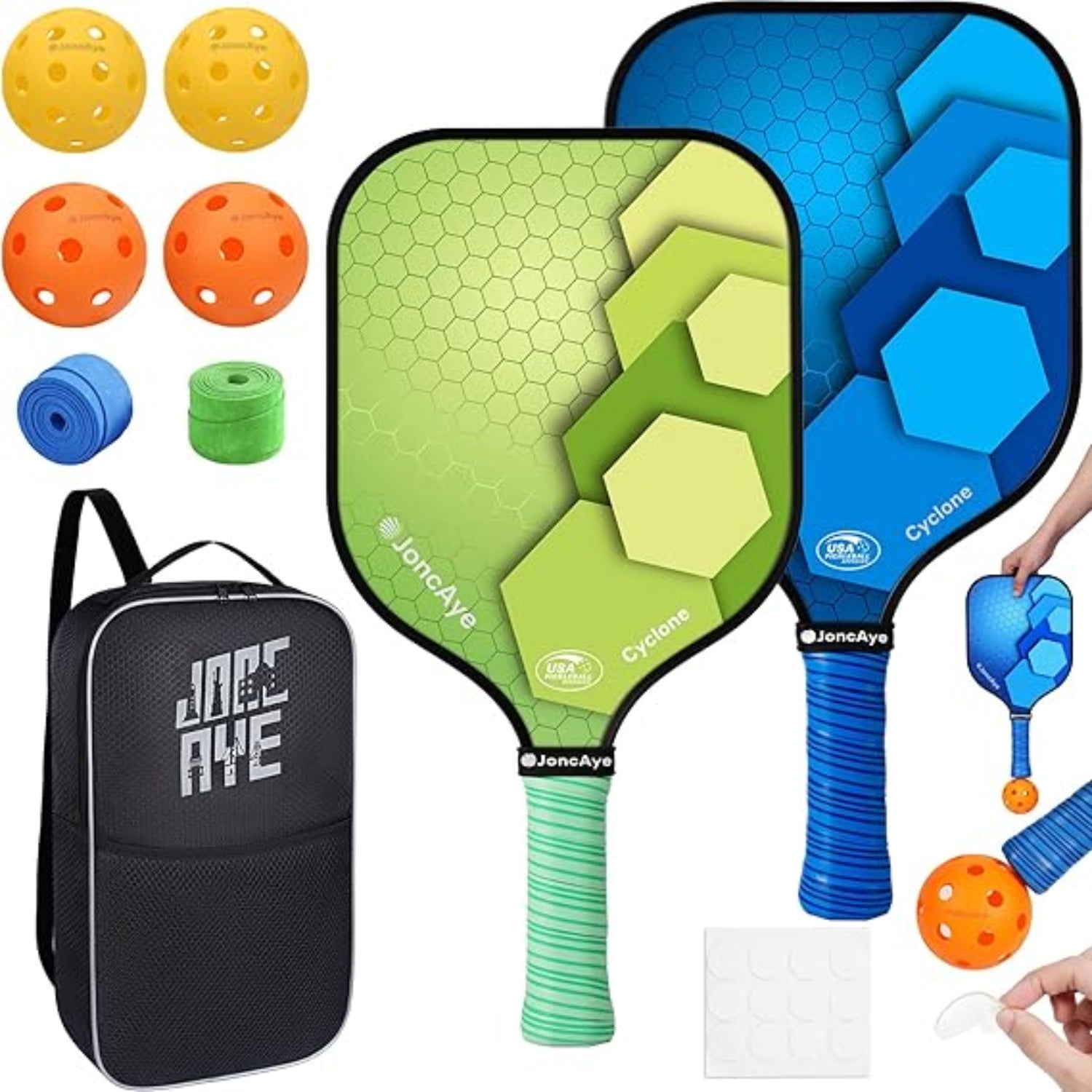 Complete Pickleball Set with Lightweight Paddles and Accessories