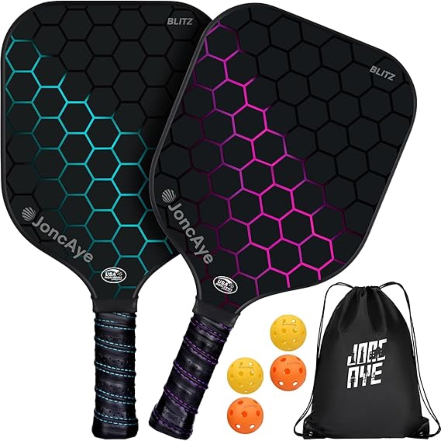 Complete Pickleball Set with Lightweight Paddles and Accessories