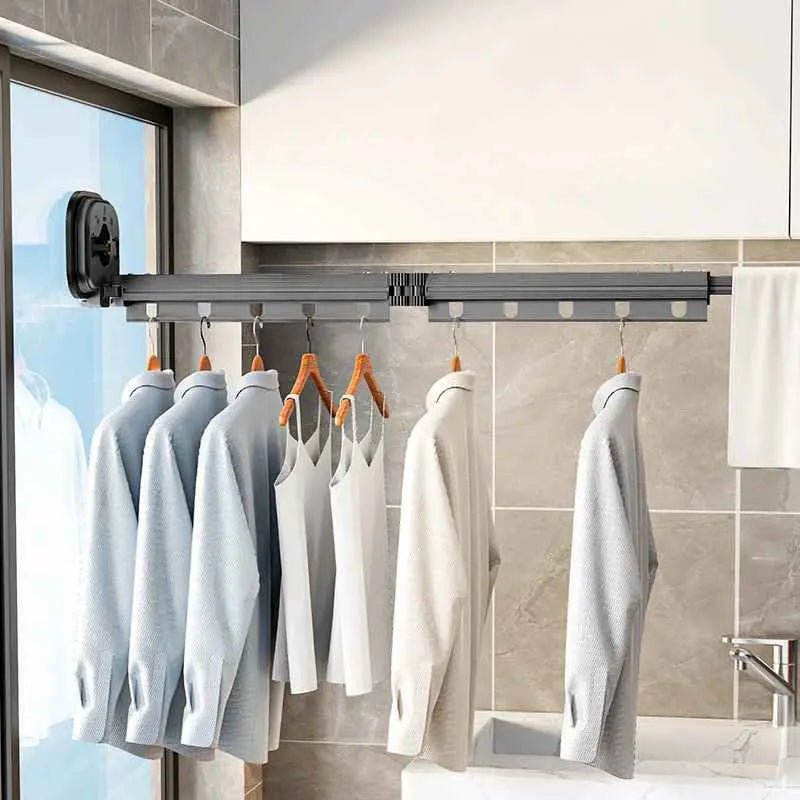 Space-Saving Wall-Mounted Drying Rack – No Drilling Needed