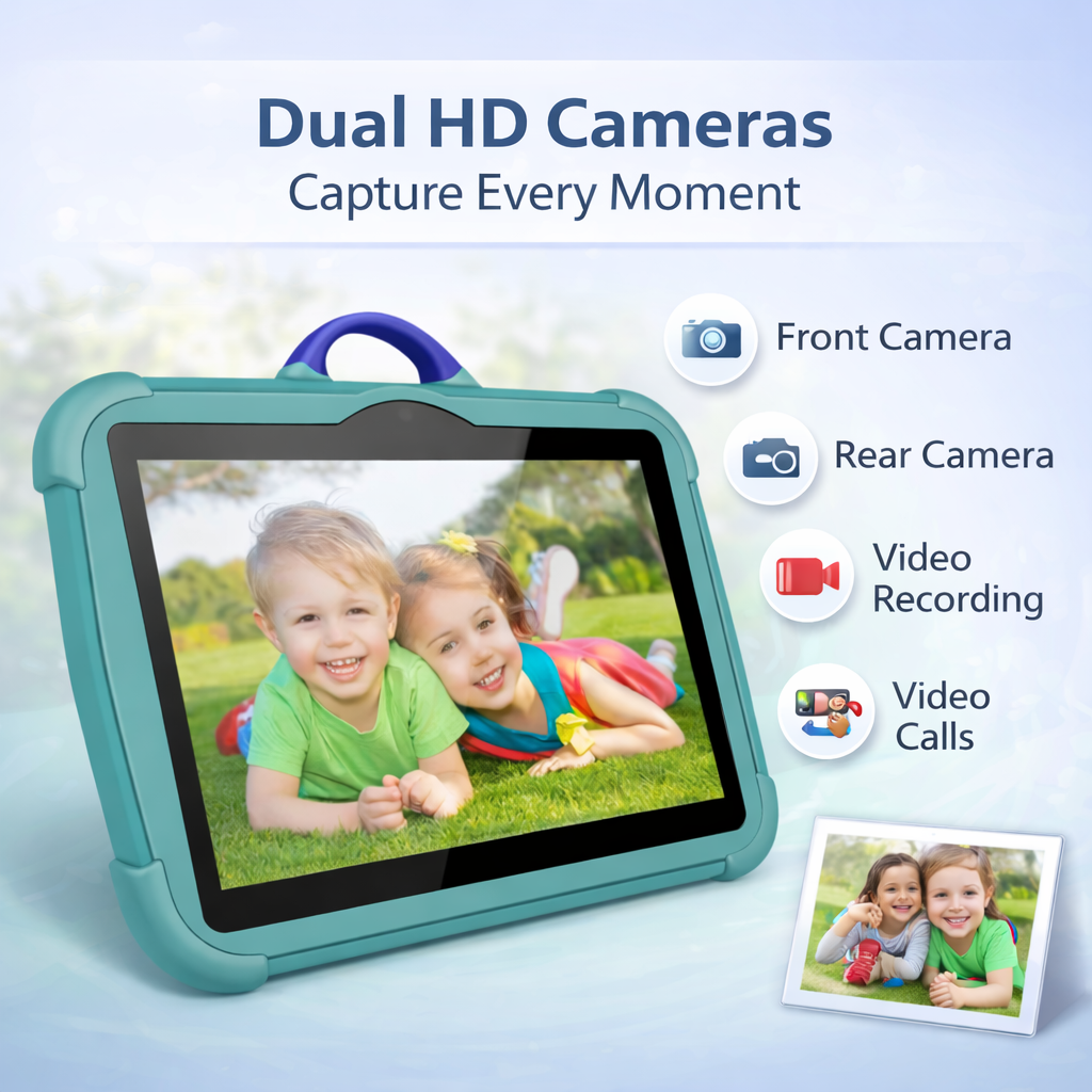 Android 13 Kids Tablet with Quad-Core, 4GB RAM, 64GB Storage & Shockproof Case