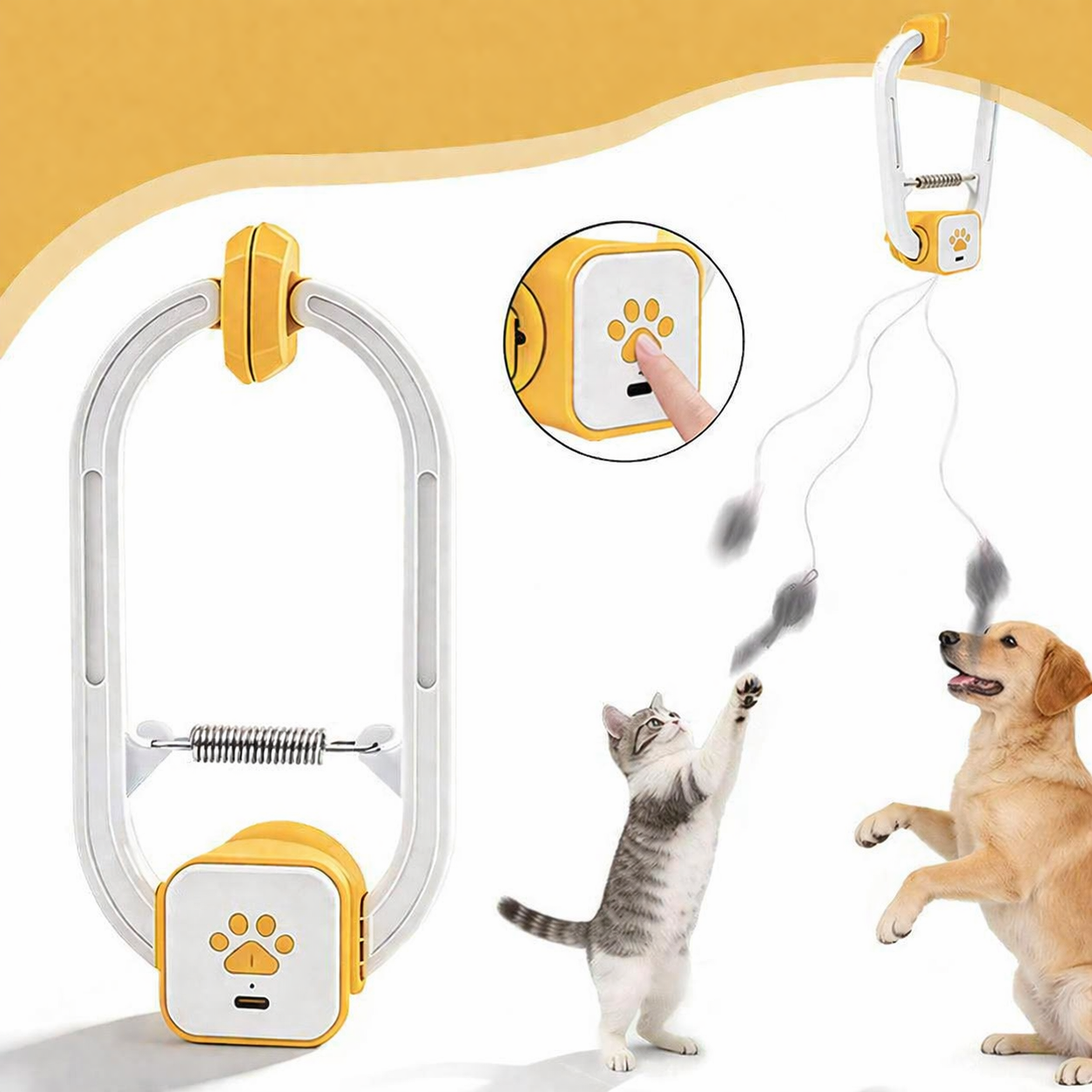 Rechargeable Interactive Cat Play Toy with Plush Mice