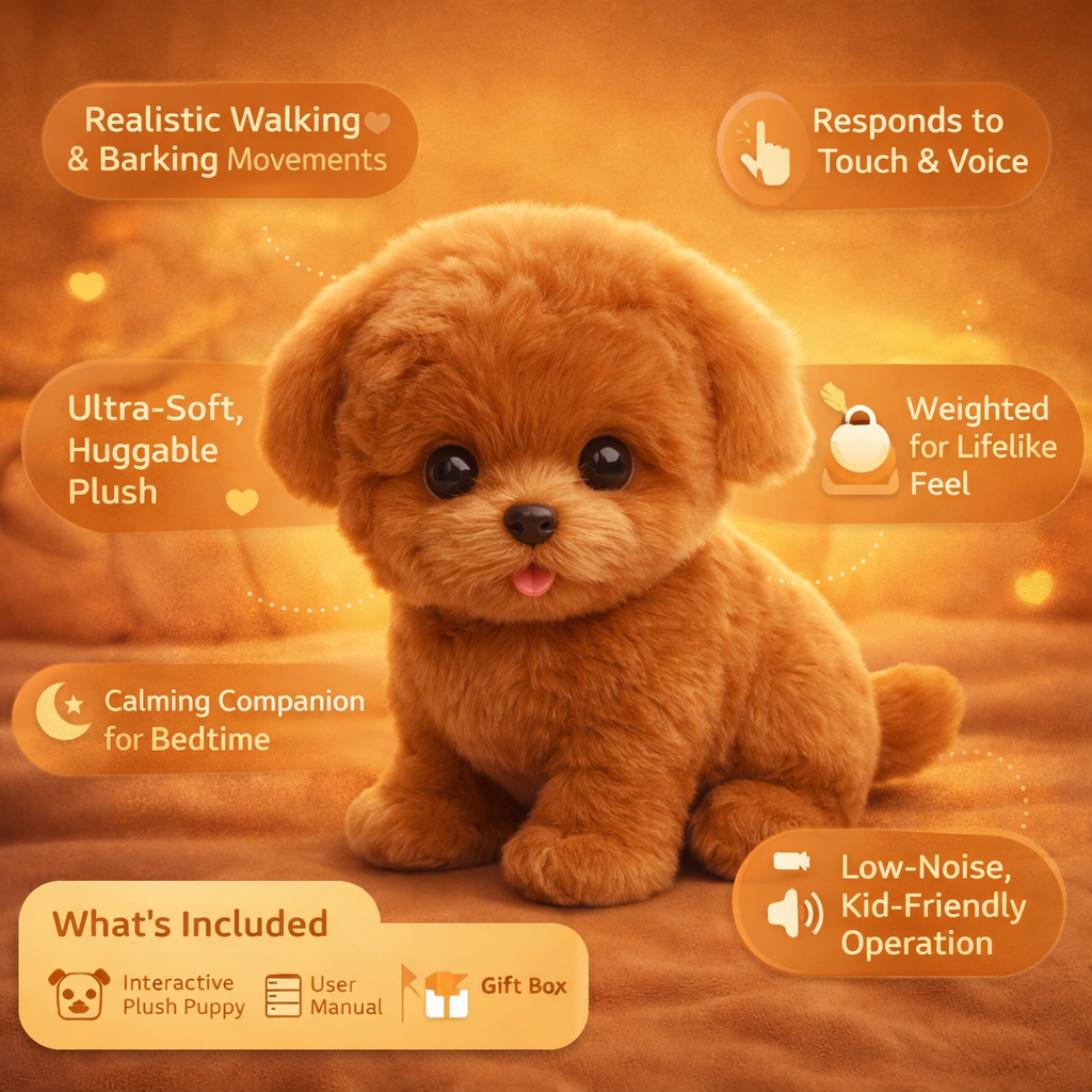 Adorable Movable Puppy Plush Toy for Engaging Play