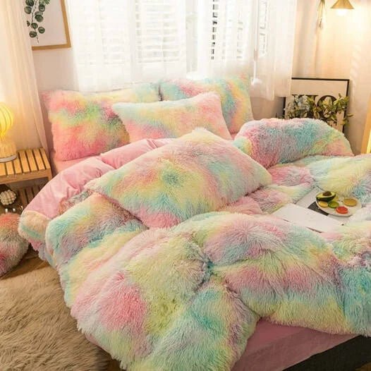 Velvet Fleece Backed Plush Duvet Cover Set for All-Season Comfort