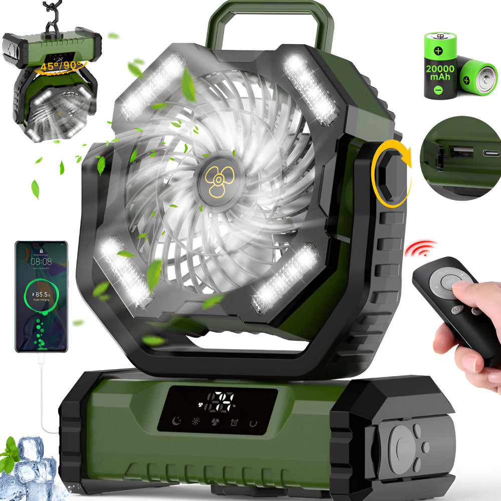 Versatile Rechargeable Fan with Oscillation & Remote Control
