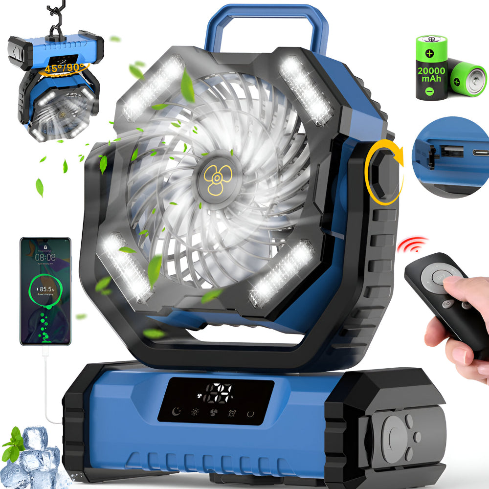 Versatile Rechargeable Fan with Oscillation & Remote Control