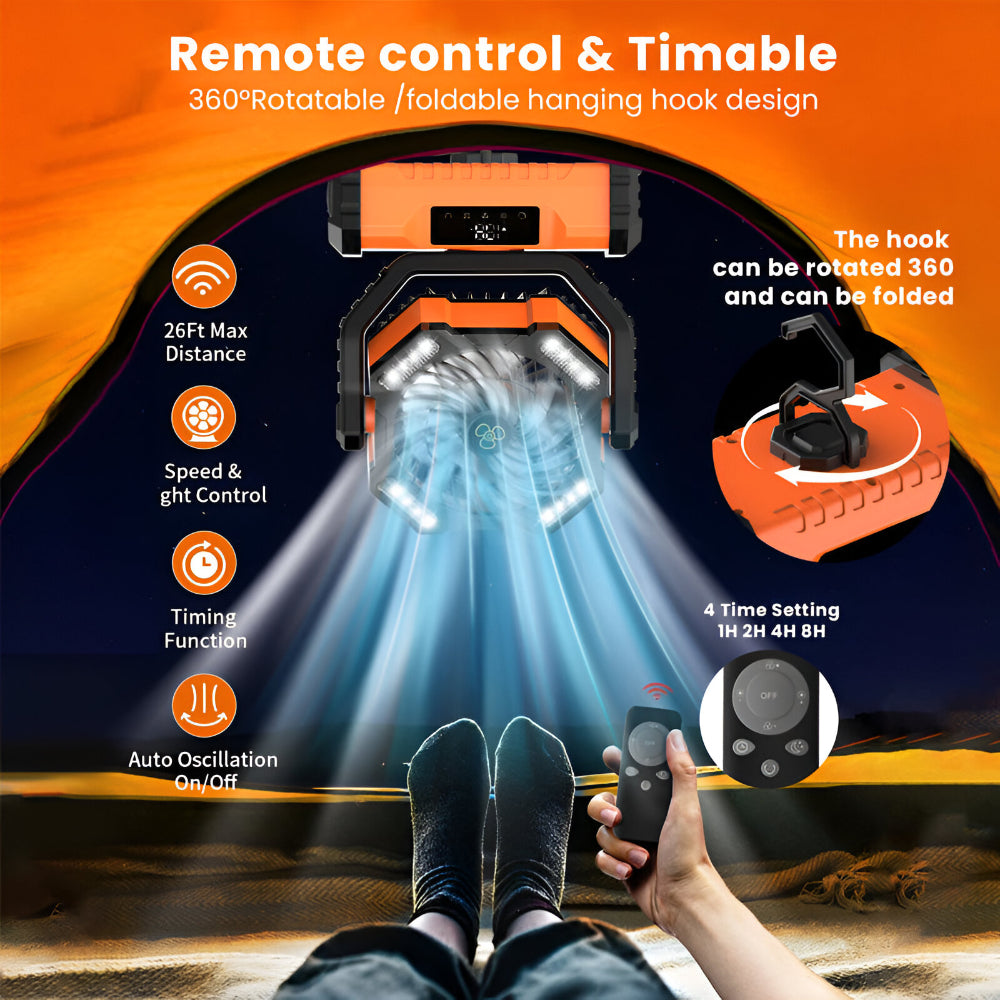 Versatile Rechargeable Fan with Oscillation & Remote Control