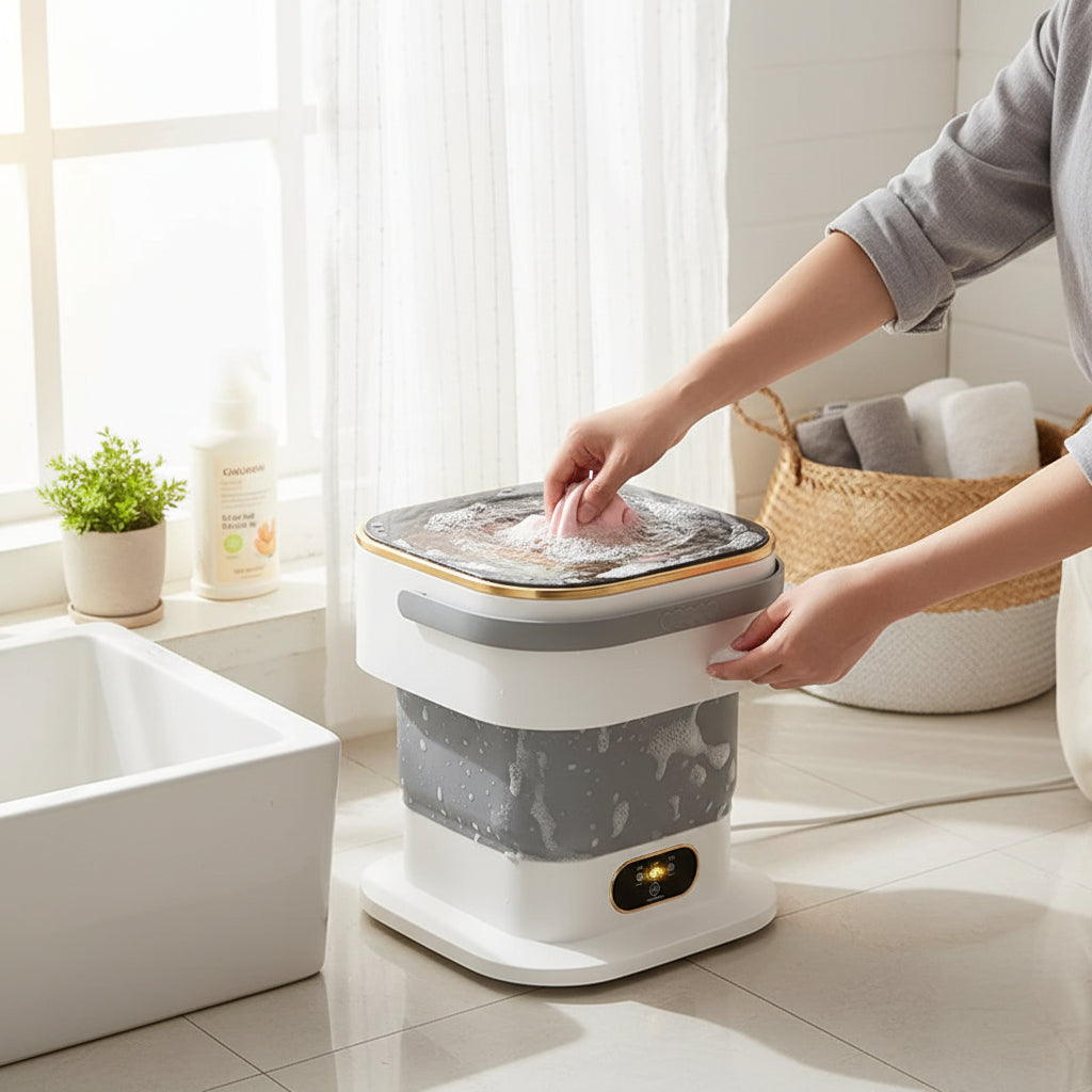 Portable Mini Washing Machine – Compact Design for Small Loads