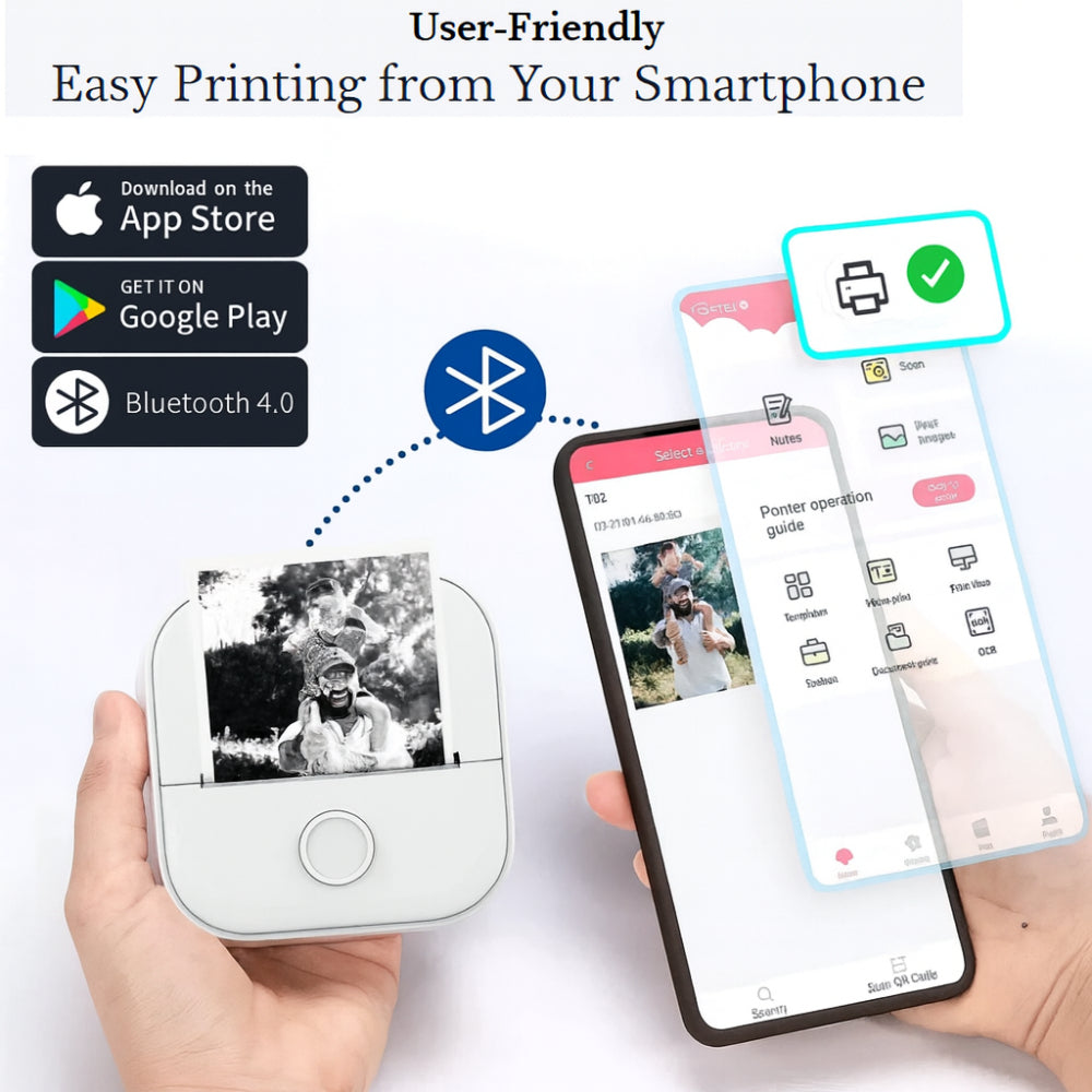 Pocket-Sized Bluetooth Printer for Images and Labels