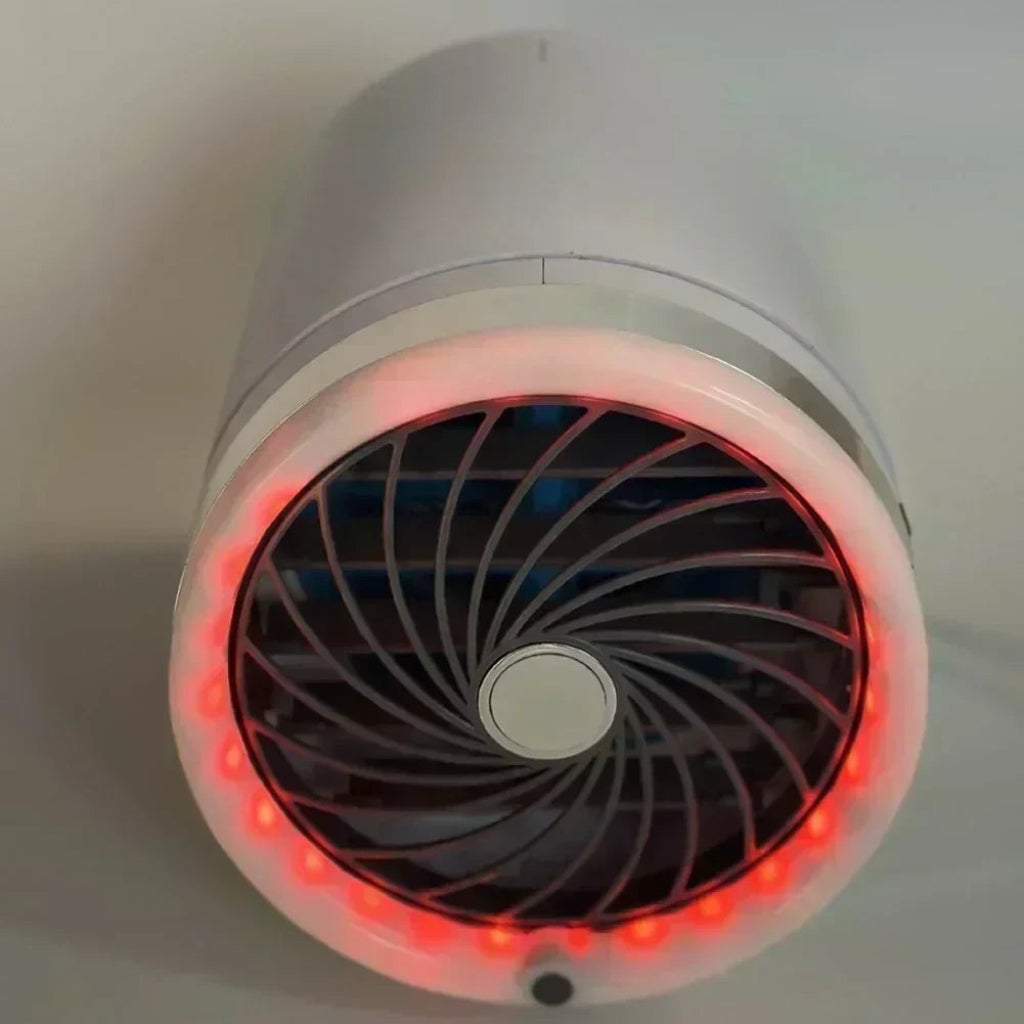 Compact Cooling Fan with LED Illumination and Reusable Ice Packs