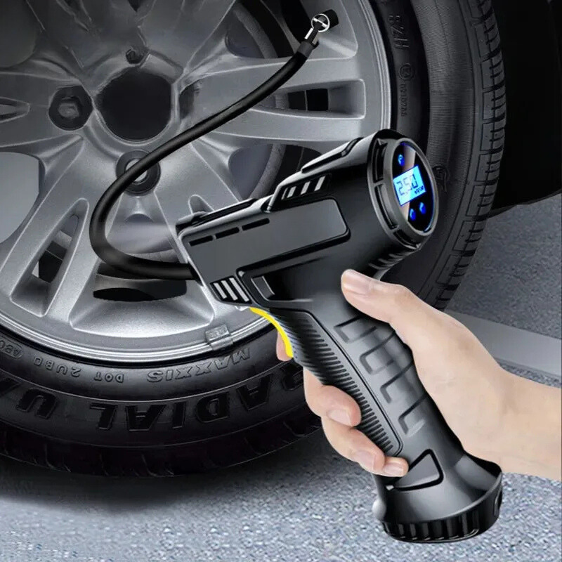 Handheld Tire Inflator - 120W Portable Air Compressor with Auto-Stop