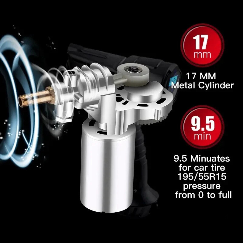 Handheld Tire Inflator - 120W Portable Air Compressor with Auto-Stop
