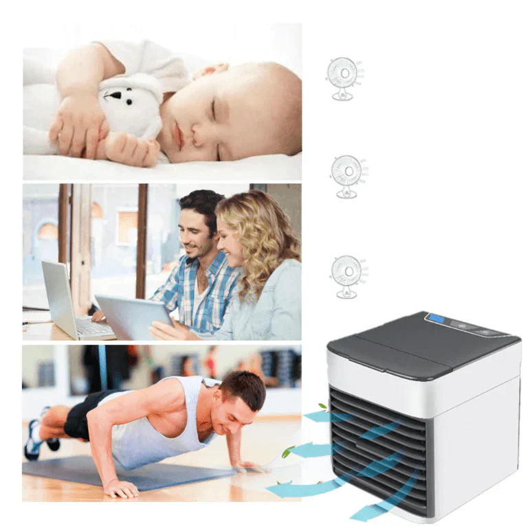 3-in-1 Lightweight Evaporative Cooler Fan with LED Light for Fresh Air