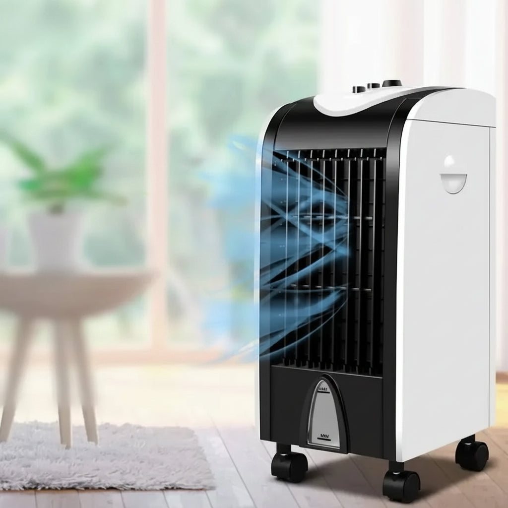 Compact 3-in-1 Evaporative Air Cooler with Refillable Tank for Home and Office