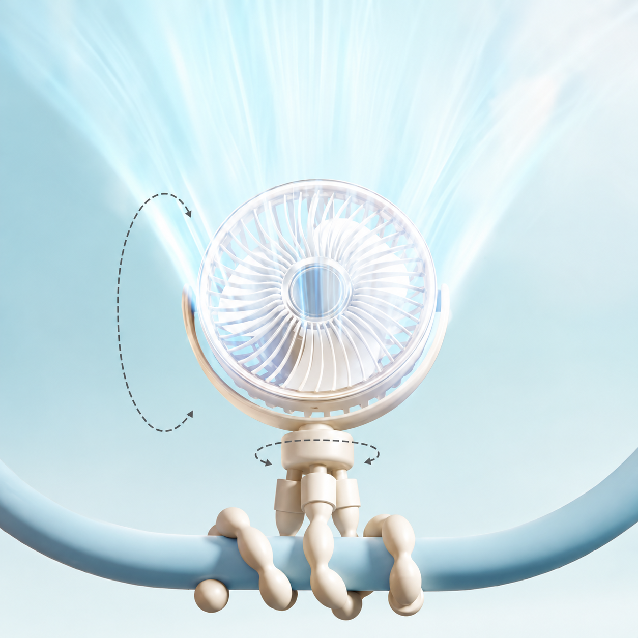 Portable Clip-On Fan with Adjustable Settings for Comfort