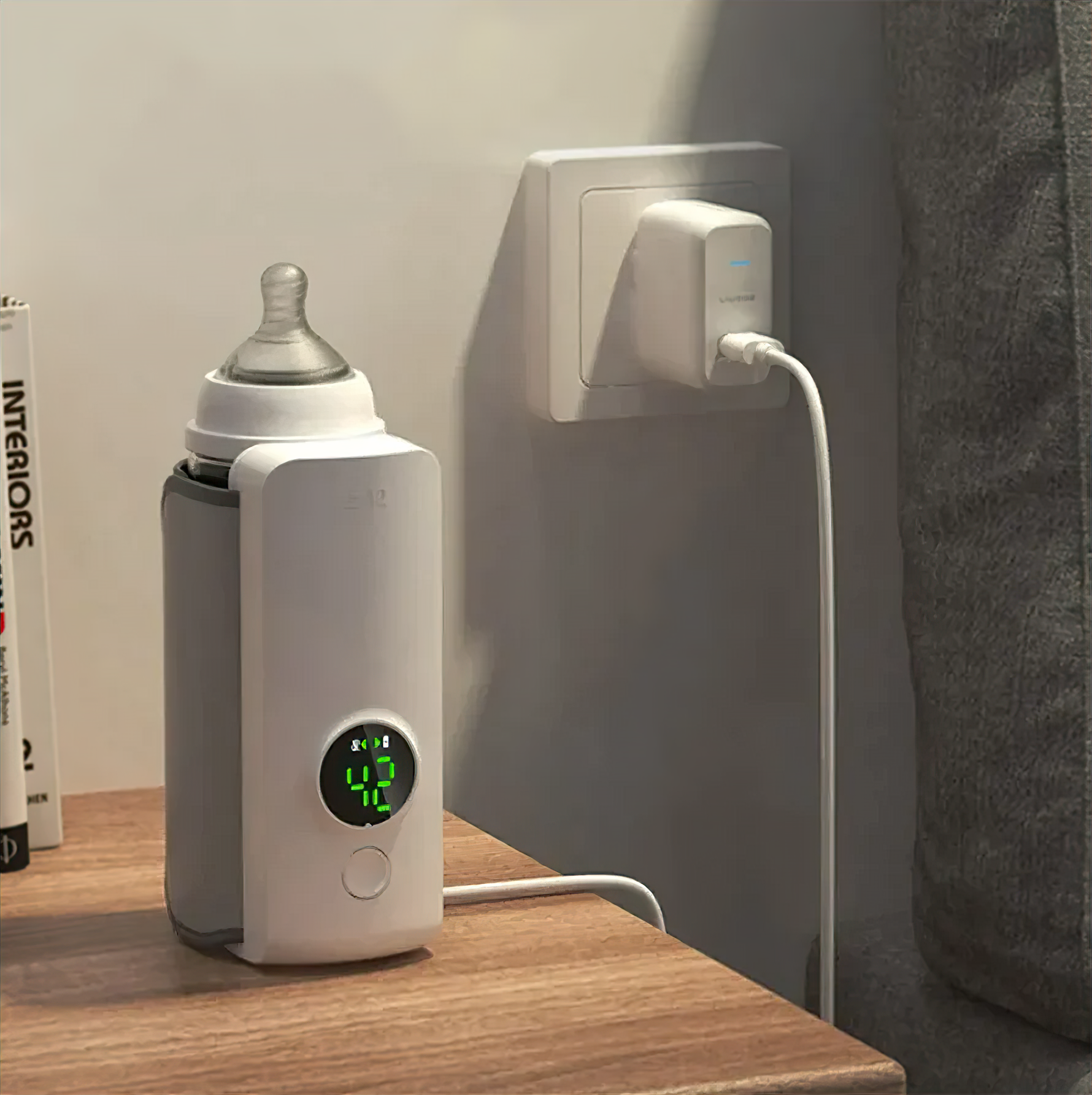 Travel-Friendly Bottle Heater with 6 Heat Levels and Digital Screen