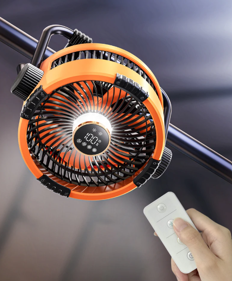 Rechargeable Camping Fan with LED Light and 20,000mAh Power Bank