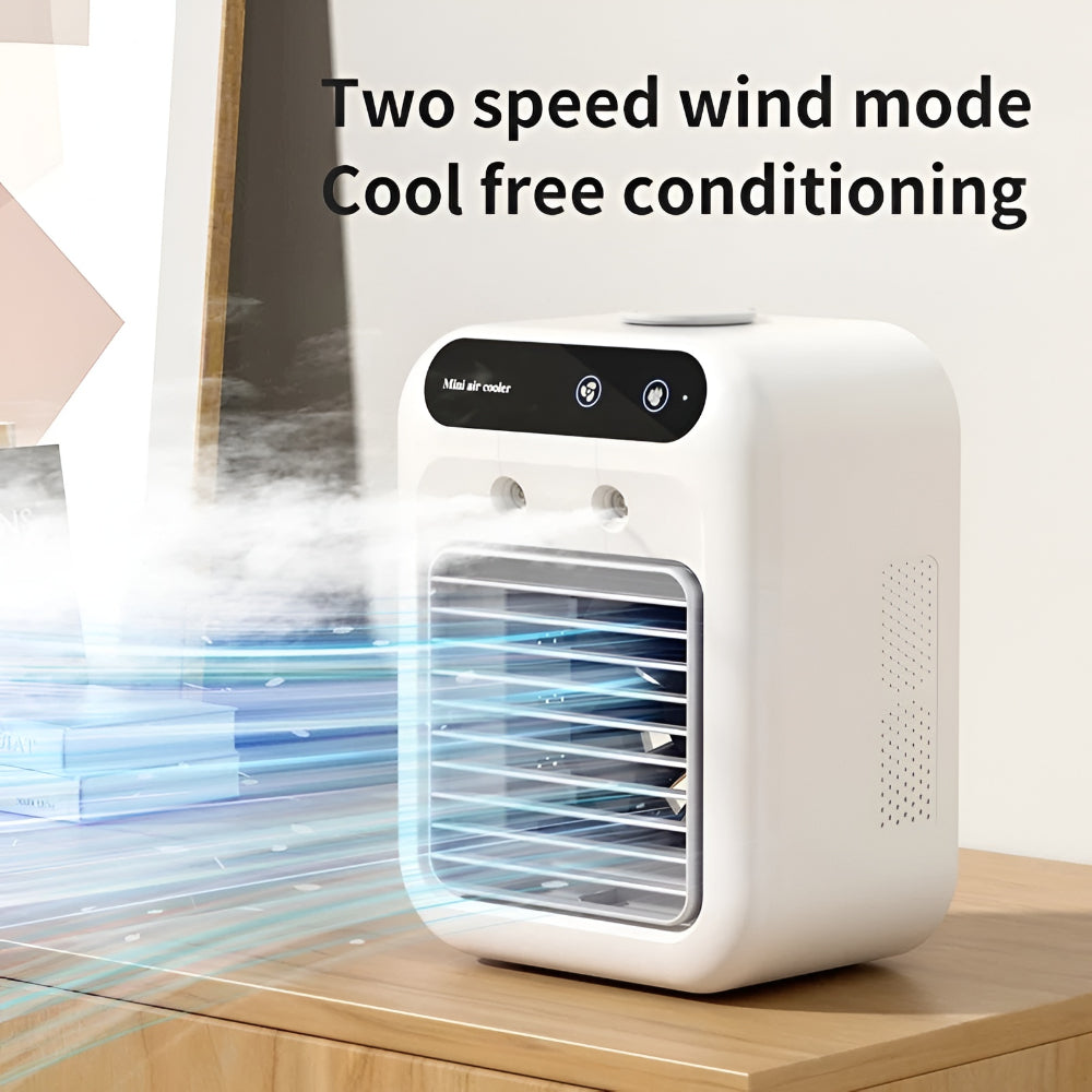 USB Rechargeable Personal Cooling Fan with Humidifier for Desktop Use