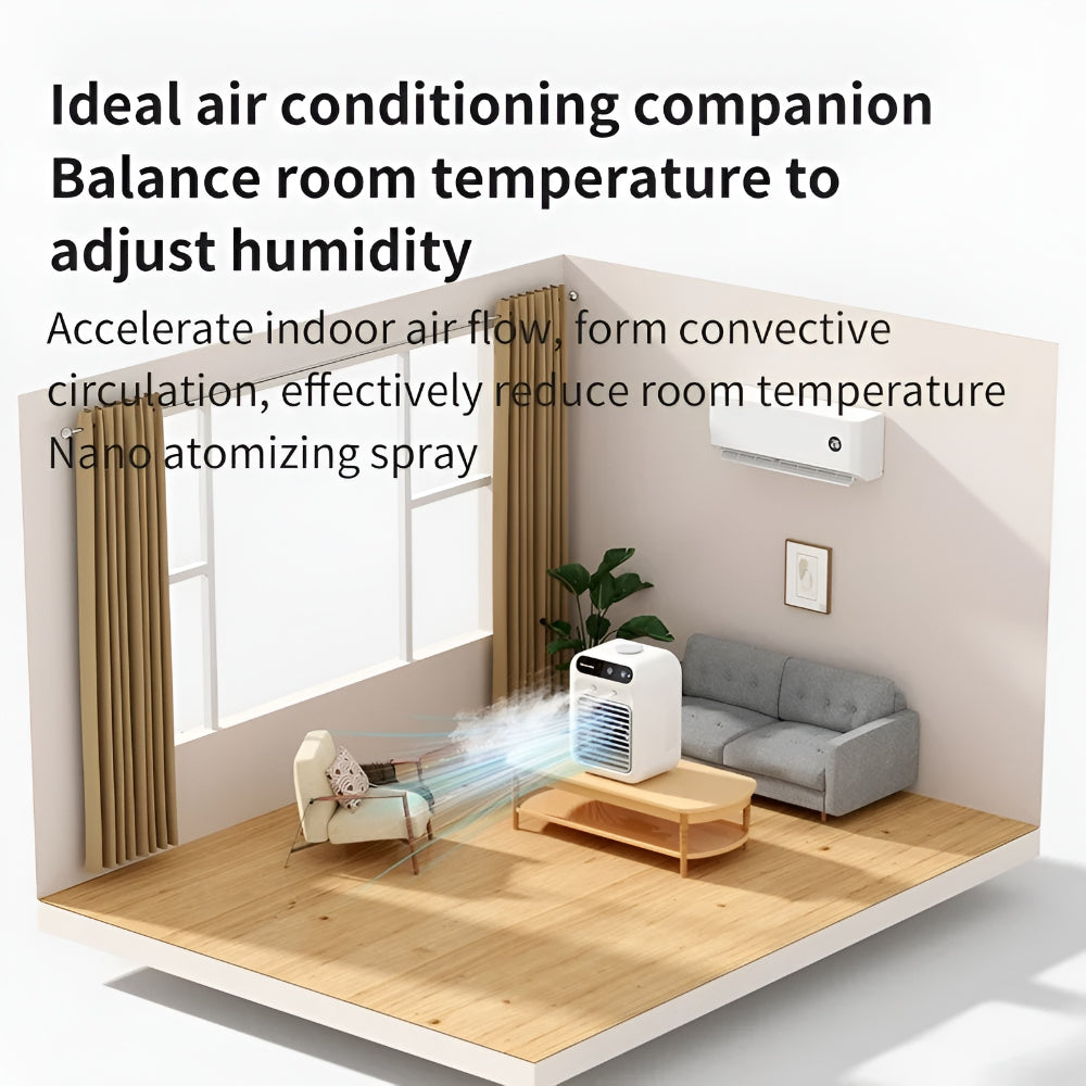 USB Rechargeable Personal Cooling Fan with Humidifier for Desktop Use