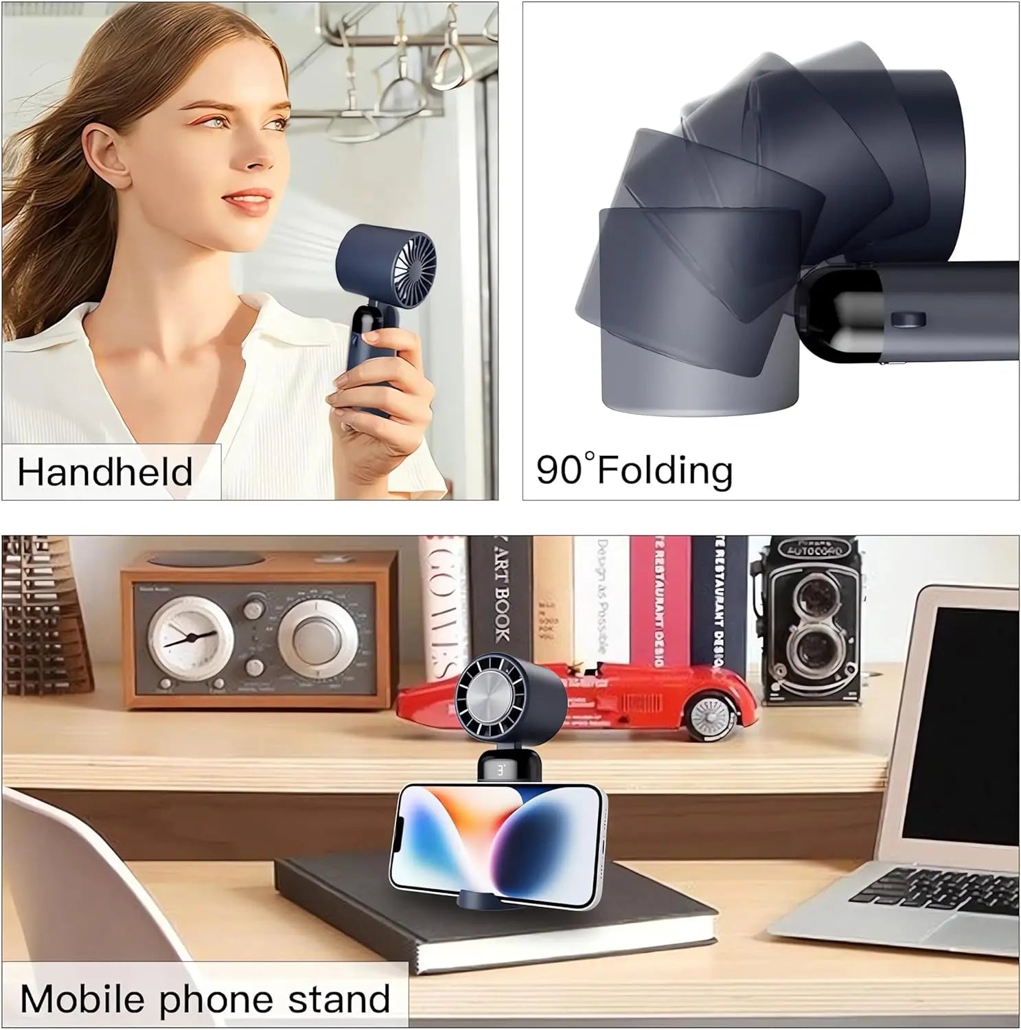 Compact Electric Fan with Ice Compression and 3 Speed Options for Cooling