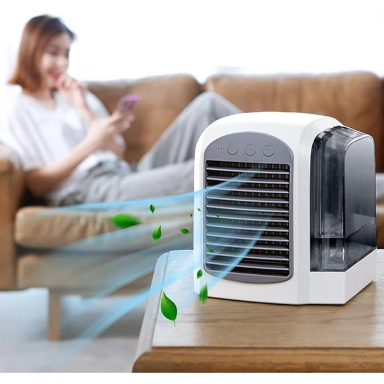 Compact Oscillating Fan Cooler for Quiet Personal Comfort
