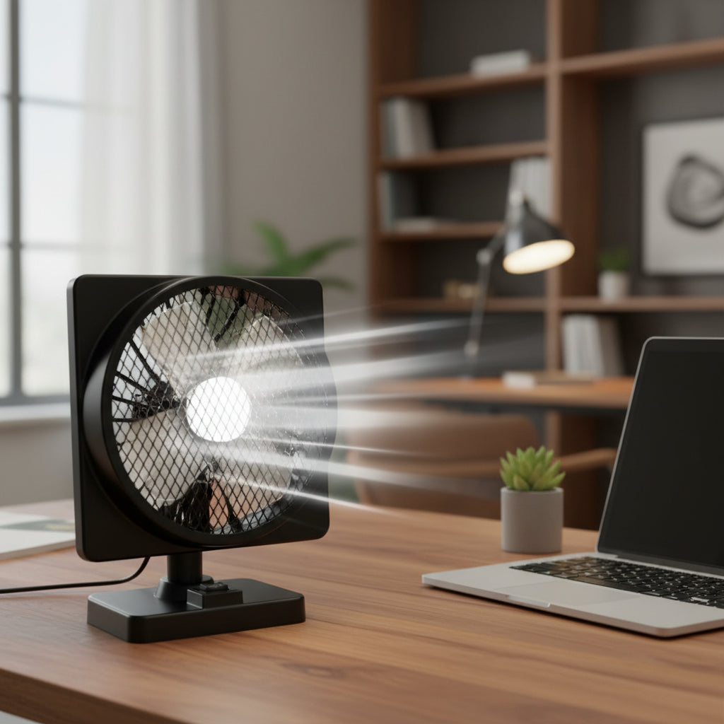 12V USB Car Fan – Portable Cooling Device with 360° Adjustable Angle