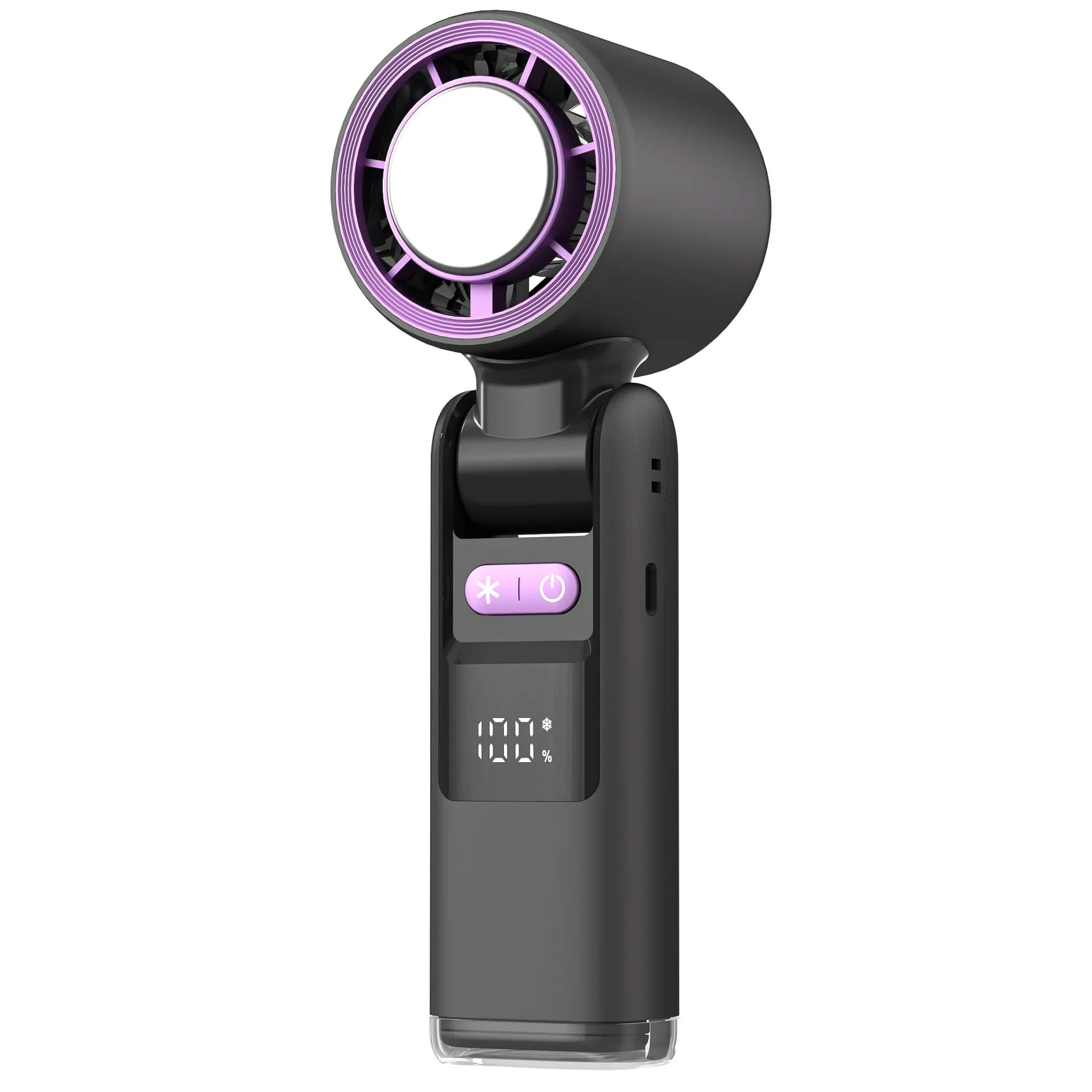 Compact Handheld Fan with 100 Speed Options & Digital Screen for Travel