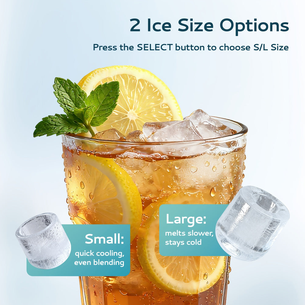 Countertop Ice Maker - Compact Portable Bullet Ice Machine for Home & Outdoors