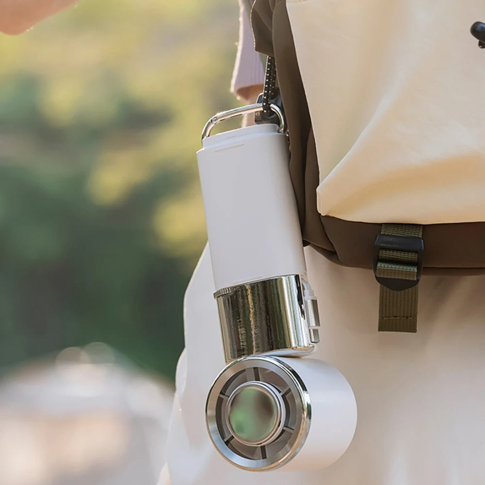 Hands-Free Neck Fan with Power Bank & Adjustable Speed for Cooling