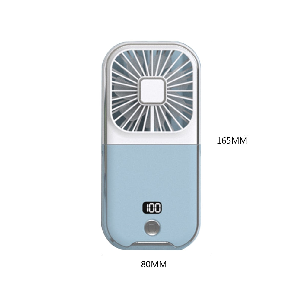 Rechargeable Battery-Powered Phone Stand with Cooling Fan for Summer Use