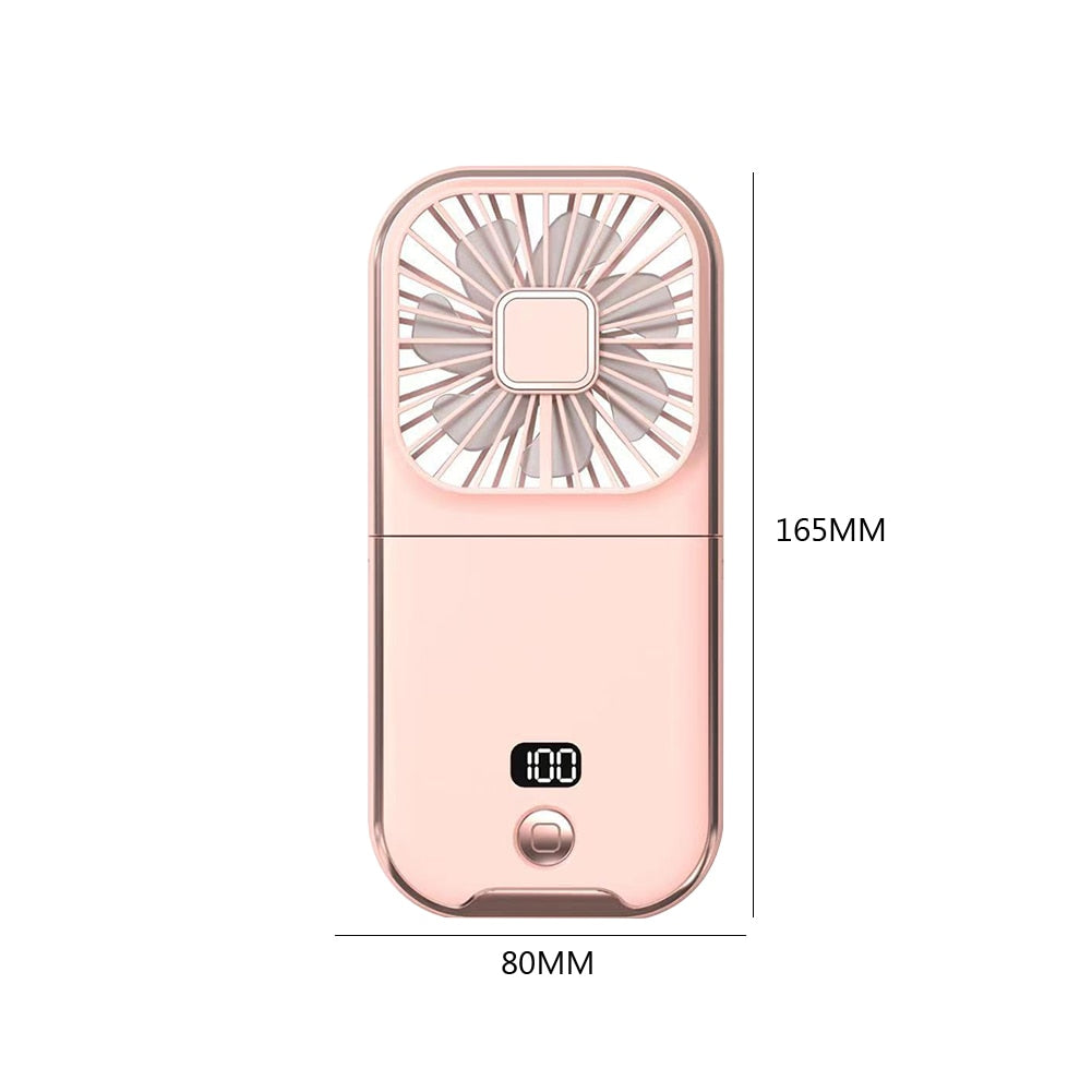 Rechargeable Battery-Powered Phone Stand with Cooling Fan for Summer Use