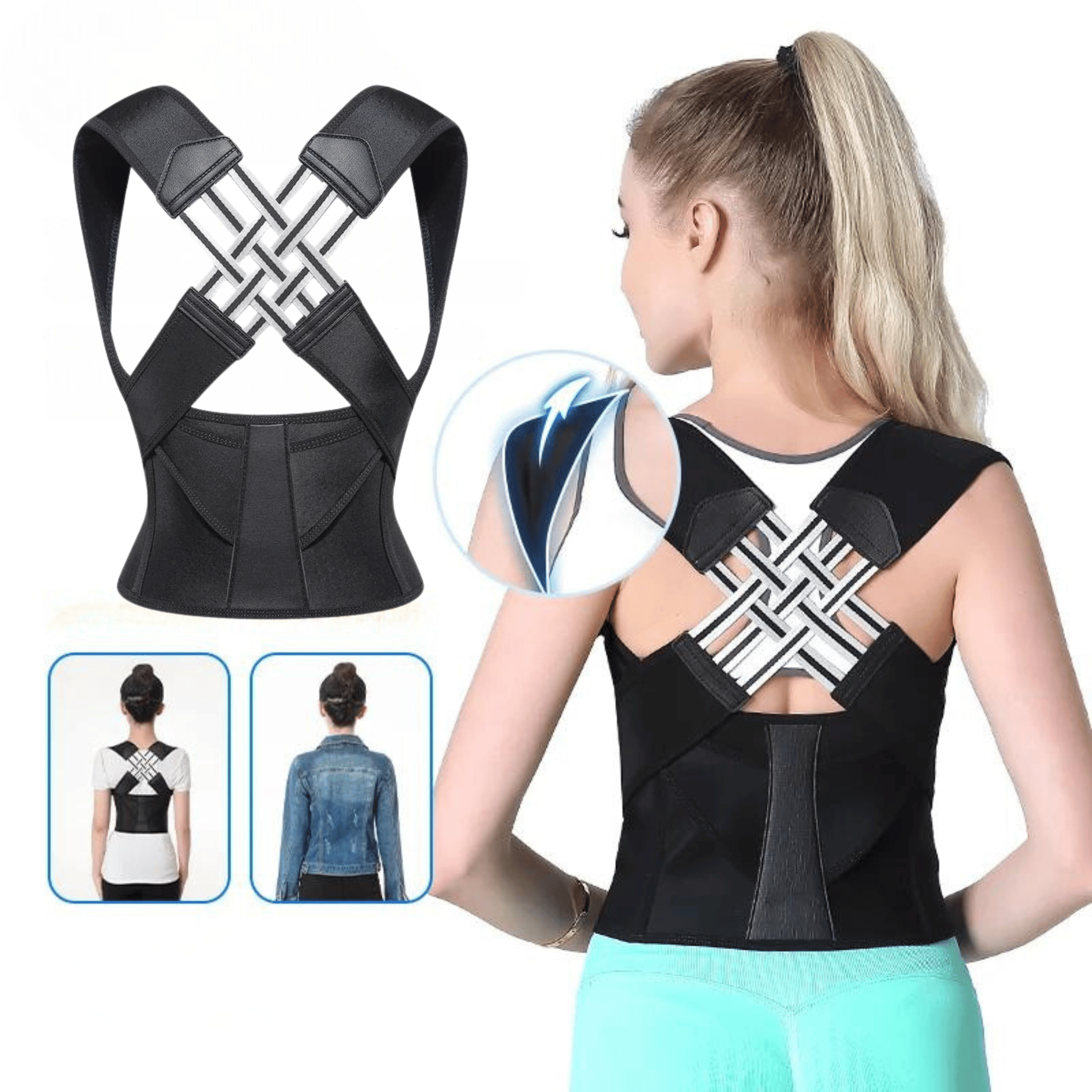 Comfort-Fit Adjustable Back Support for Enhanced Posture