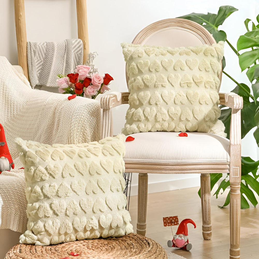 Charming Heart-Themed Pillow Covers for Valentine's Day