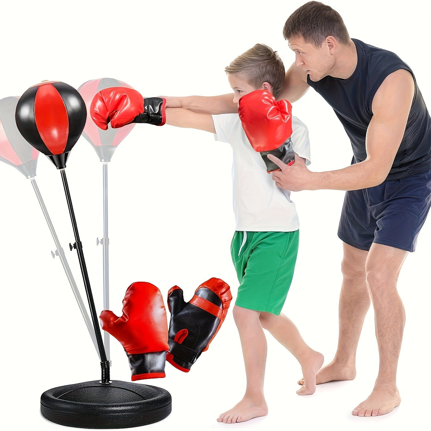 Freestanding Boxing Set for Kids | Adjustable Height | Includes Gloves | 3+ Years