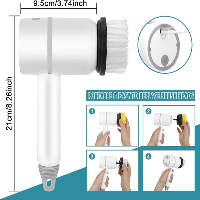 SqueakyClean Electric Brush with Interchangeable Heads
