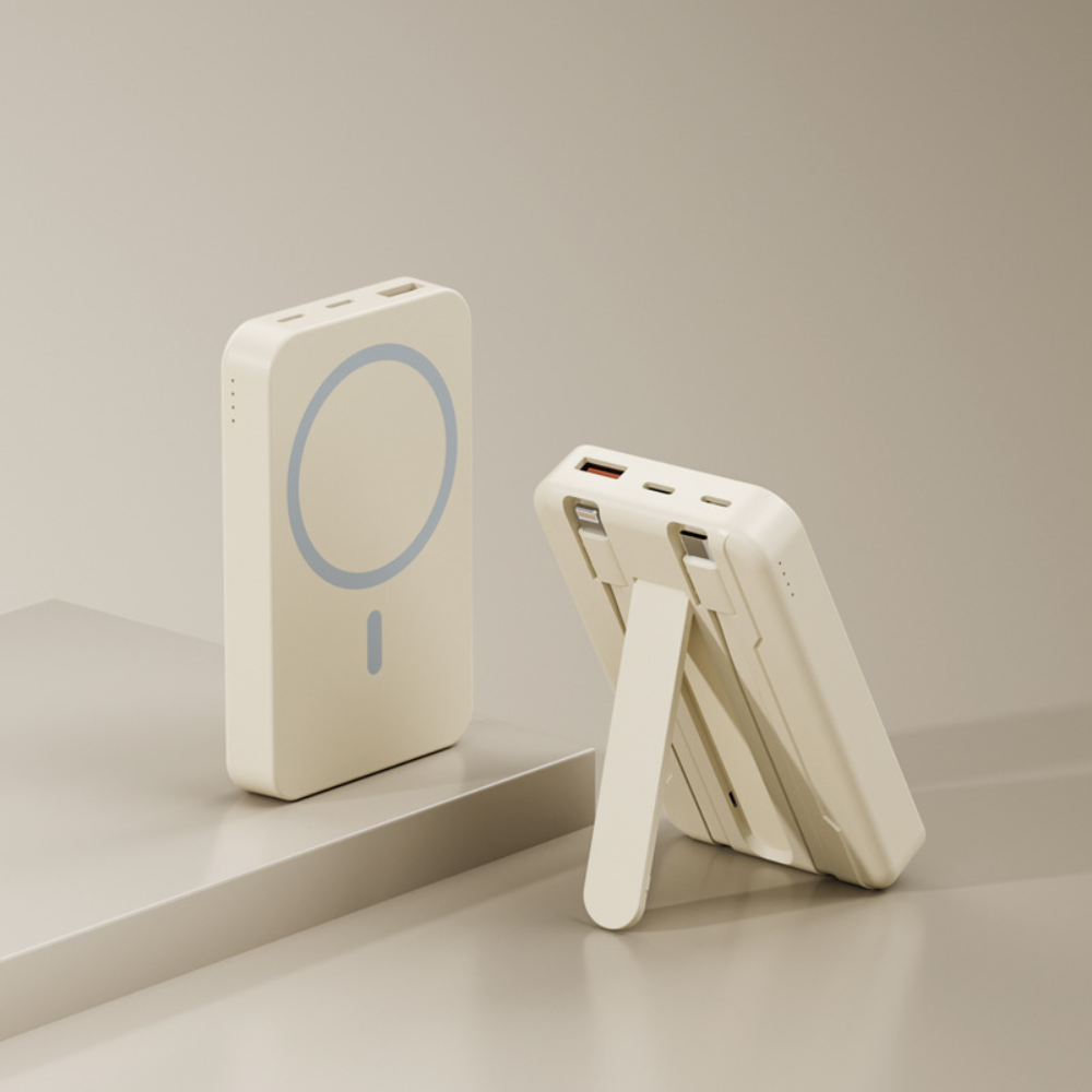 Portable Magnetic Wireless Charger with Stand and 10,000mAh Power