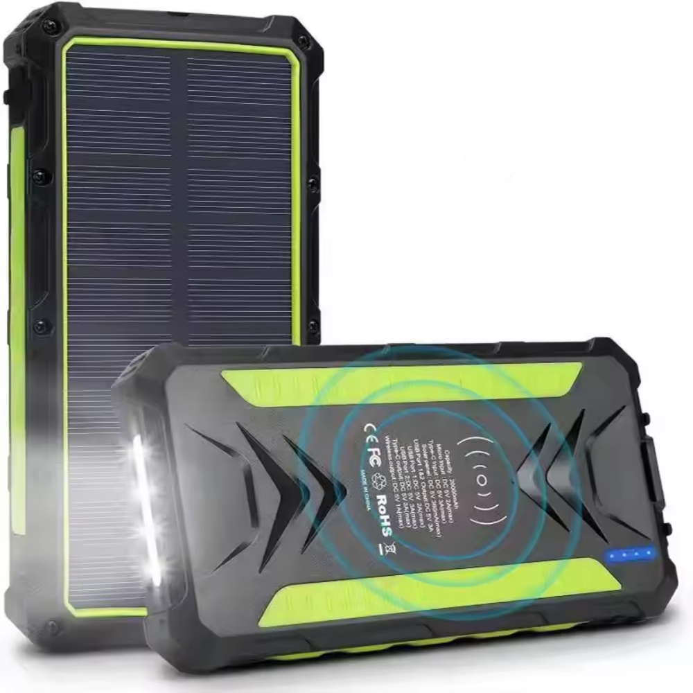 36000mAh Solar Battery Pack with Flashlight - Quick Charge Capability