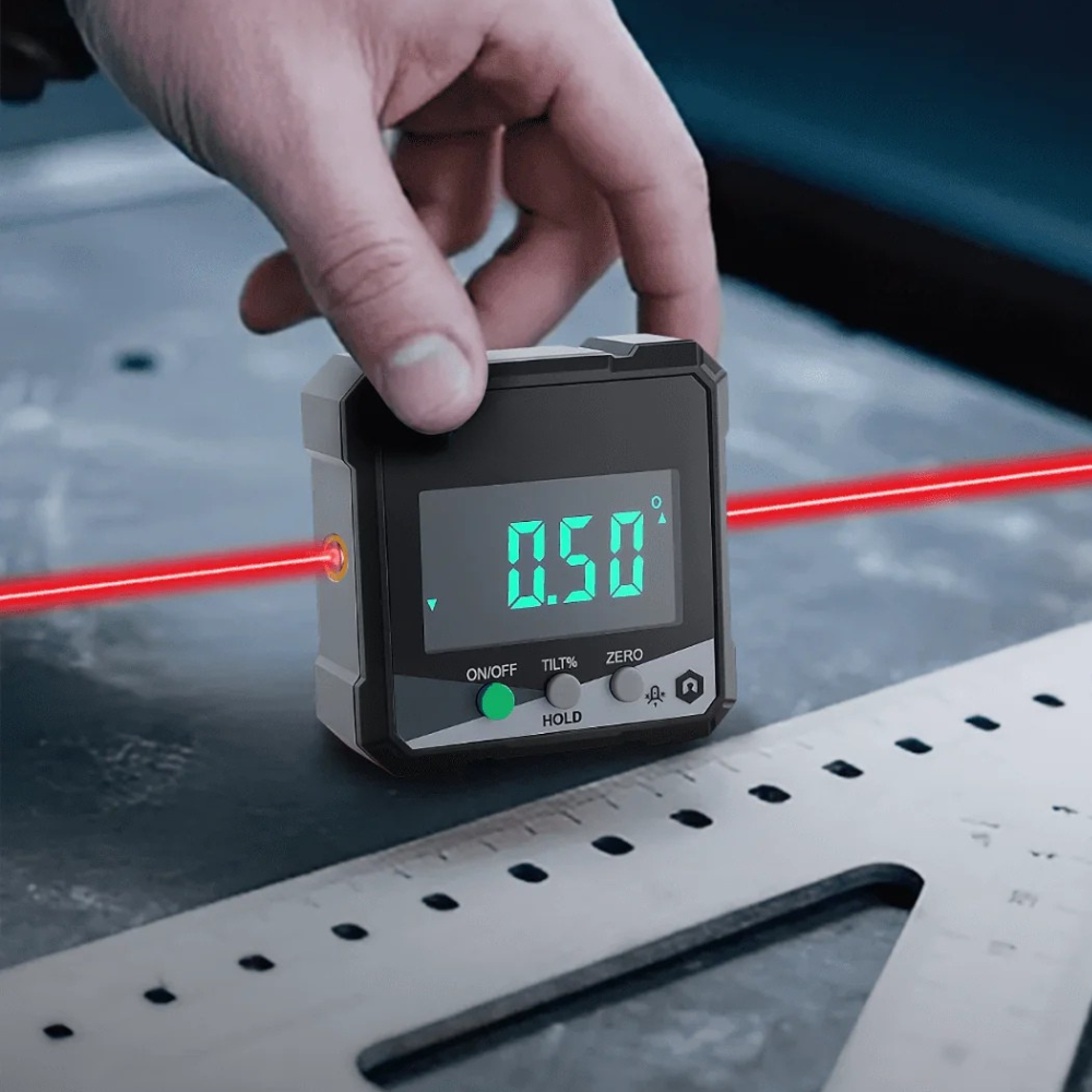 Laser Leveling Tool with Magnetic Base and LCD Screen for Easy Angle Measurement