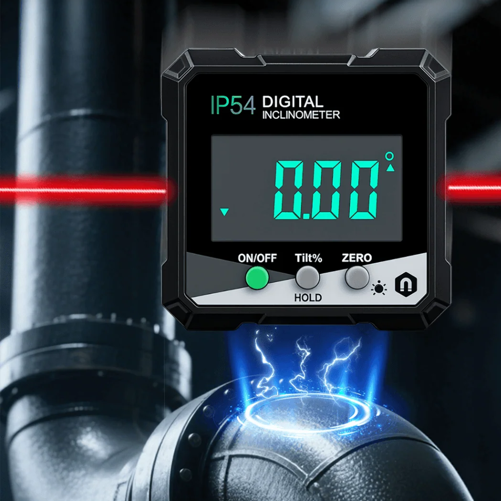 Laser Leveling Tool with Magnetic Base and LCD Screen for Easy Angle Measurement