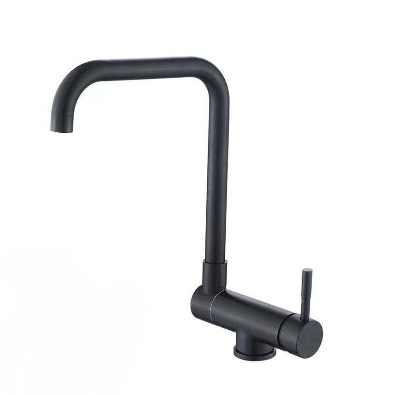 Modern Lead-Free Kitchen Tap with 360° Swivel in Stainless Steel