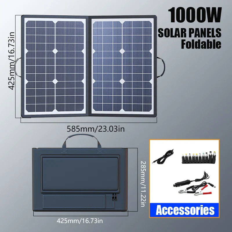 Foldable Solar Charger with MPPT Technology & USB-C for Outdoor Use