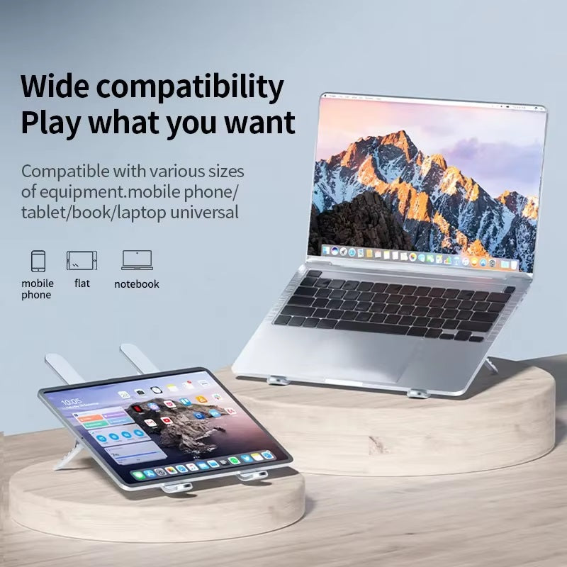 Ergonomic Laptop Desk Stand with Dual Cooling Fans - Adjustable Riser