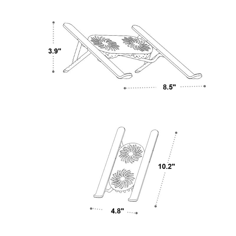Ergonomic Laptop Desk Stand with Dual Cooling Fans - Adjustable Riser