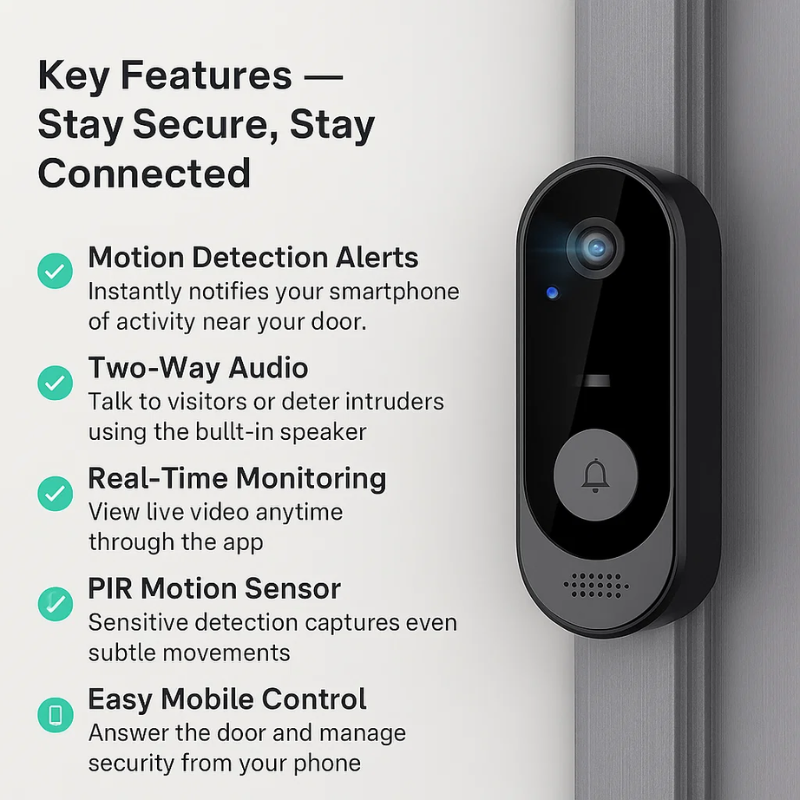 Video Doorbell Camera with HD Two-Way Audio and PulseGuard Technology