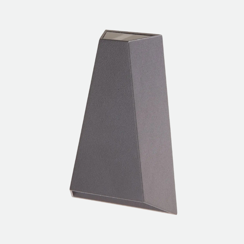 Pyramid Waterproof Outdoor Wall Lamp | IP65 Rated LED Exterior Lighting | Aluminum & Tempered Glass | Black, Gray, White | Warm & Cool White Options | Hardwired & Plug-in