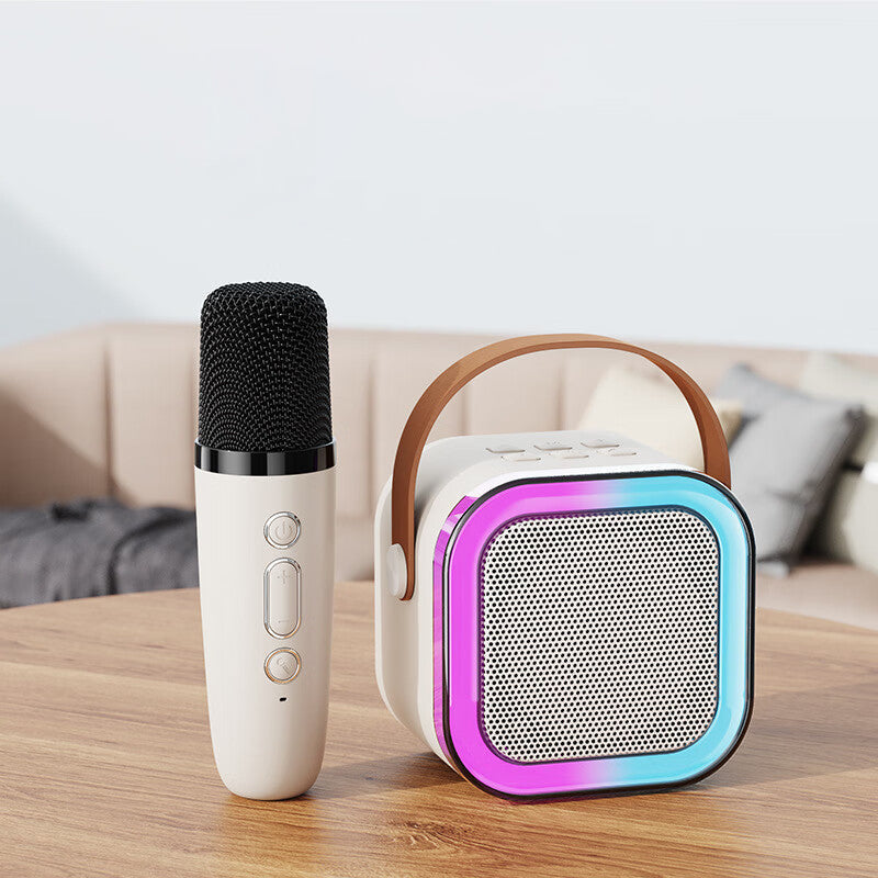 Compact Karaoke System Featuring Cordless Microphone